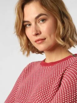 Marie Lund Fijngebreide Truien Trui Dames Cranberry / Wit -Marie Lund Winkel 107c4e327da096076ad744bac9cfccef