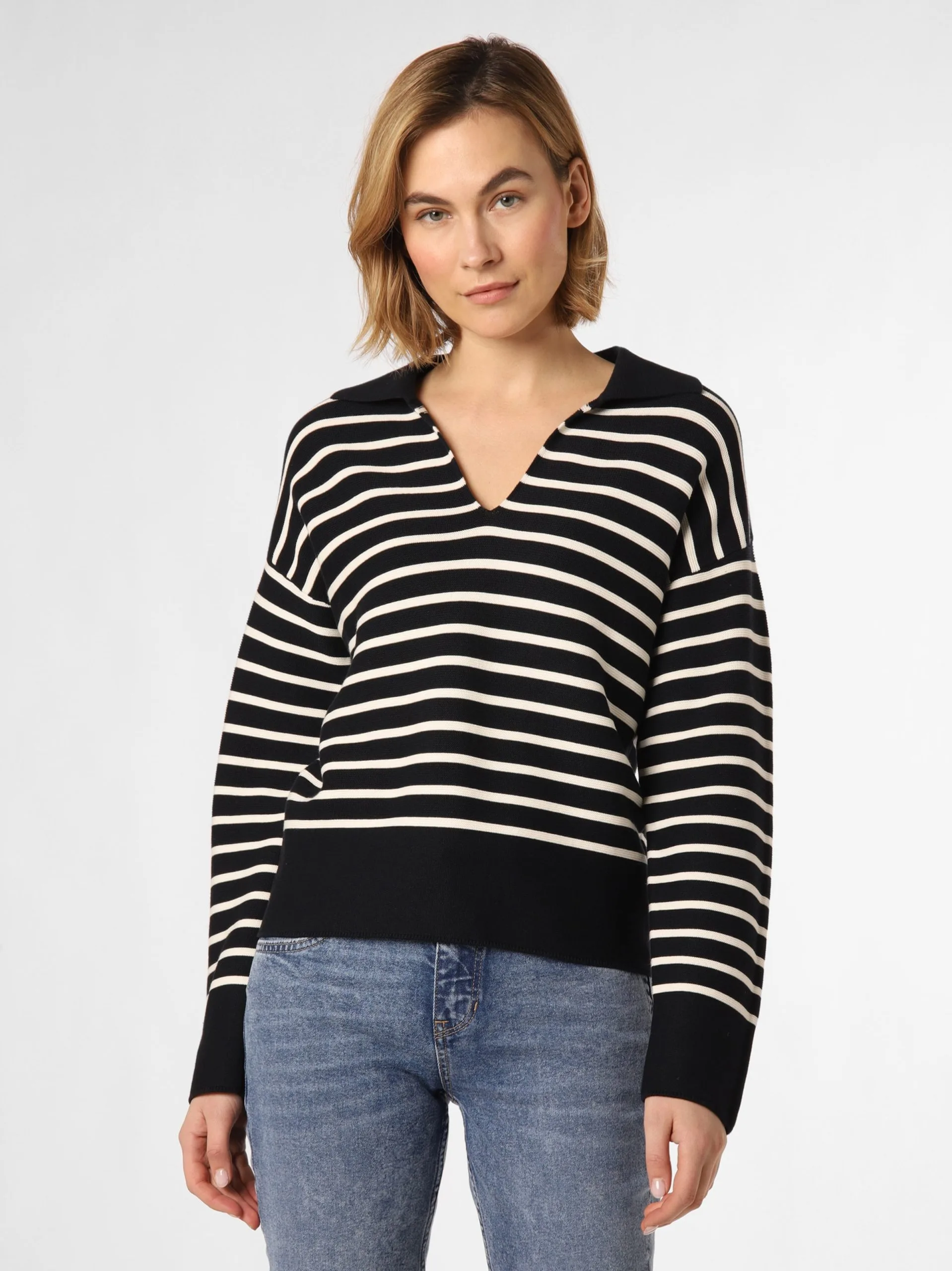 Marie Lund Fijngebreide Truien Trui Dames Marine 4 Marie Lund Fijngebreide Truien Trui Dames Marine - Afbeelding 2