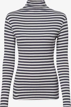 Marie Lund Longsleeves Shirt Dames Navy / Wit